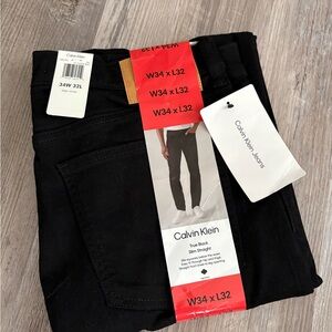 Calvin Klein Black Slim Straight Jeans - 34W 32L